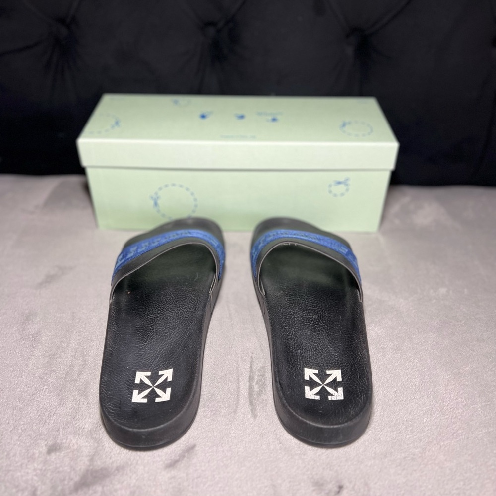 Off White black blue industrial slides - Picture 5 of 6